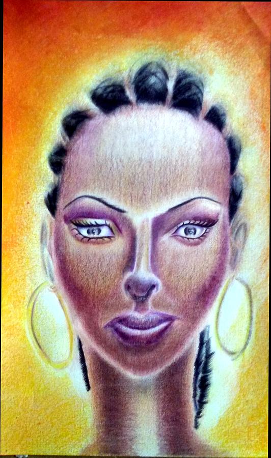 Black Woman  Drawing by Donald Cnote Hooker