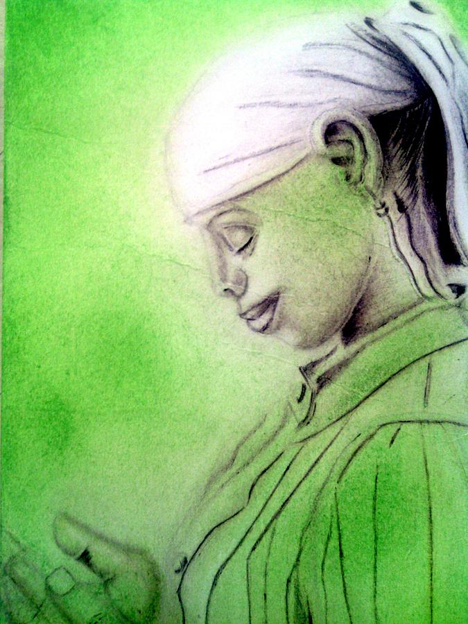 Da Muslima ie The Muslim Woman Drawing by Donald C-Note Hooker