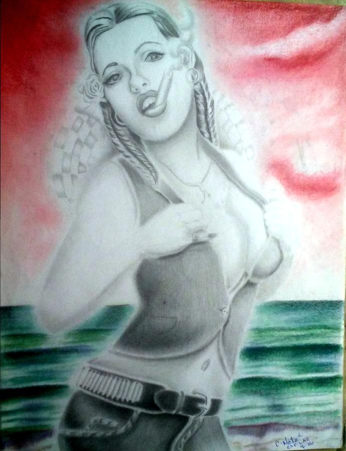 La Reina de las Mujeres Chicas The Queen of the Petite Women Drawing by Donald Cnote Hooker