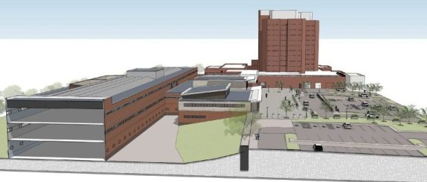 Above is a rendering of what the entire Macomb County Jail and Sheriff's Office complex will look like following completionof construction in 2028, with the jail intake-and-assessment center on the left and tower to the right.MACOMB COUNTY SHERIFF'S OFFICE ILLUSTRATION