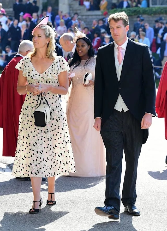 Lady Edwina and her husband, Dan Snow, at Harry and Meghans wedding
