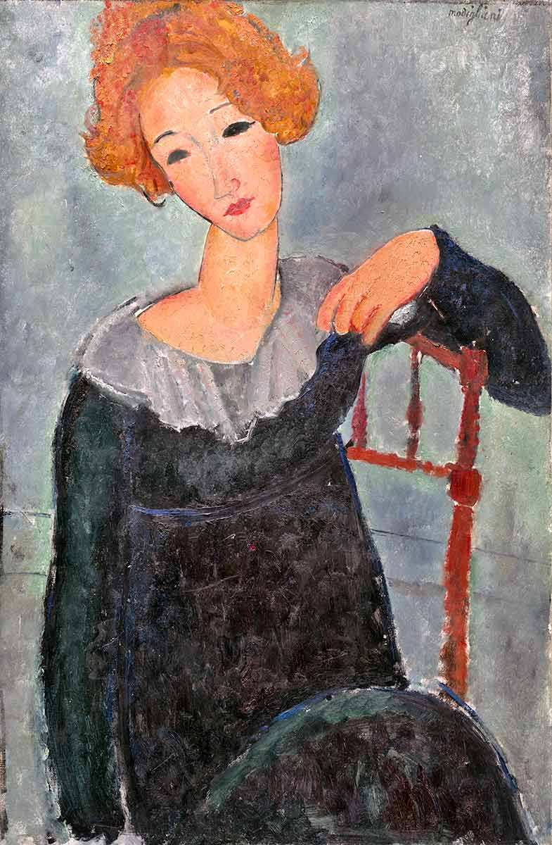 amedeo modigliani red hair painting 1917