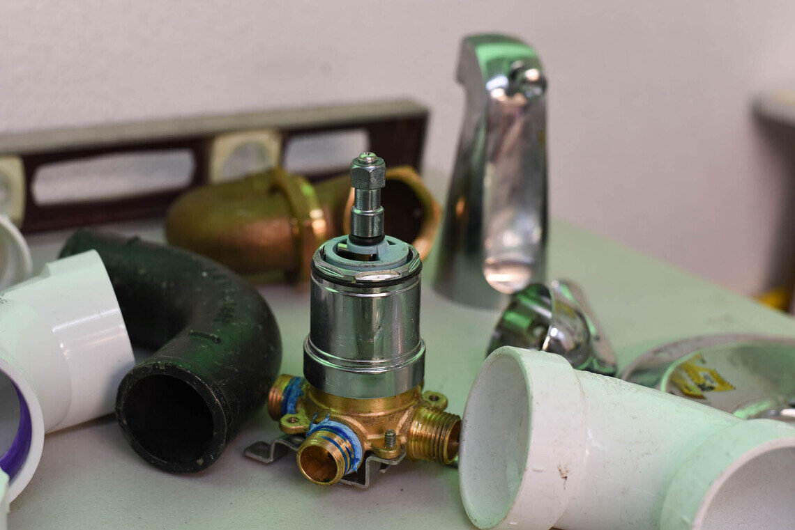 Various pipes on display during the workshop. 