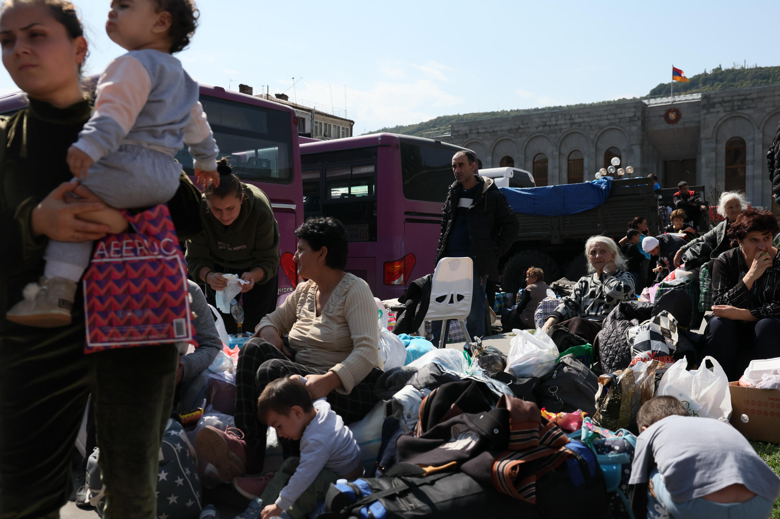 Armenia said that over 100,000 people from an estimated population of 120,000 had fled