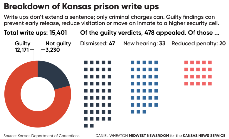 A chart detailing the breakdown of prison writeups.