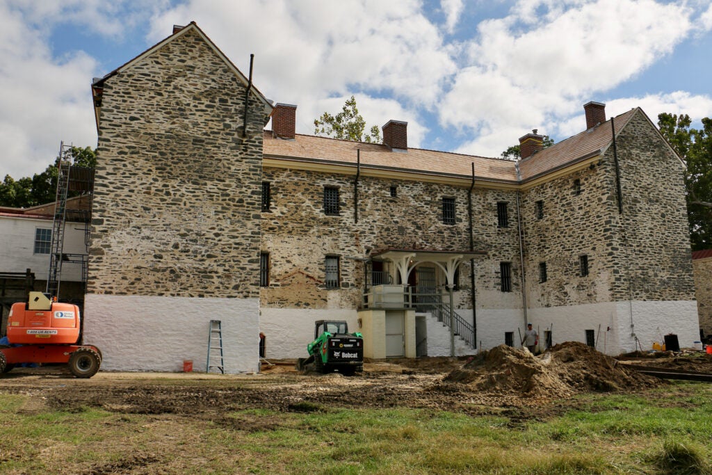 The exterior of Burlington County's historic prison in Mount Holly