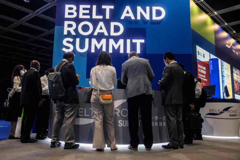 People attend the Belt and Road Summit in Hong Kong on Aug. 31, 2022.