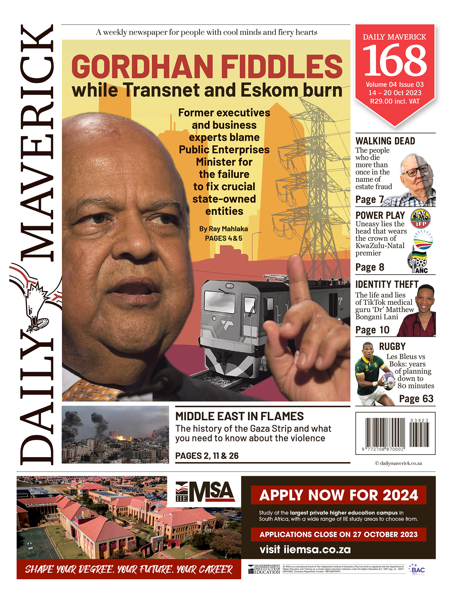 DM168 front page 14 October