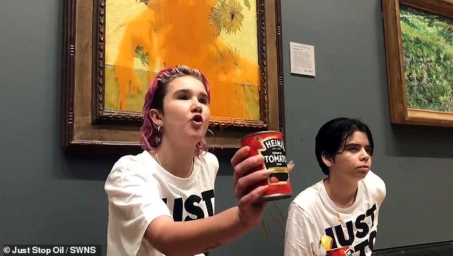 In October 2022, Plummer was arrested for criminal damage and aggravated trespass after she and a friend - Anna Holland - threw Heinz tomato soup at Van Gogh's Sunflowers in the National Gallery