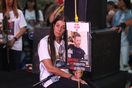 Families of Israeli hostages held by Hamas in Gaza and anti-government protesters stage a demonstration near Prime Ministry Office demanding the release of hostages, on November 18, 2023, Jerusalem.