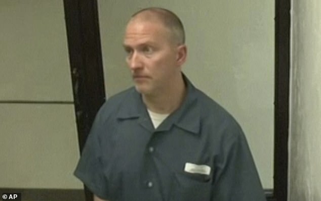 Derek Chauvin, 47, was stabbed and seriously injured in prison in Arizona on Friday. He needed 'life saving' attention from prison staff. Chauvin is pictured on March 17 via Zoom