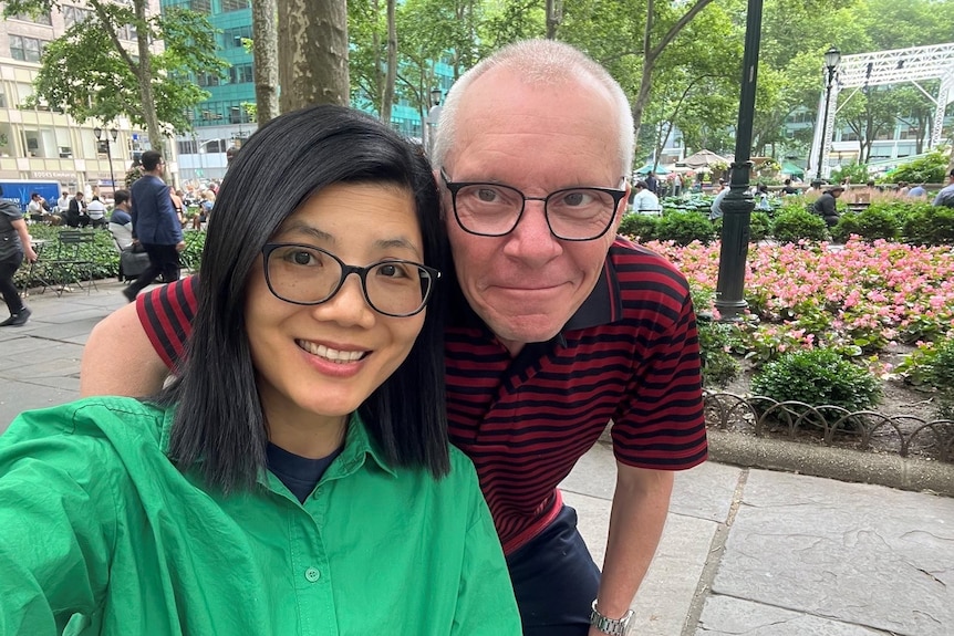 Australian economist Sean Turnell and wife Ha Vu taking a selfie