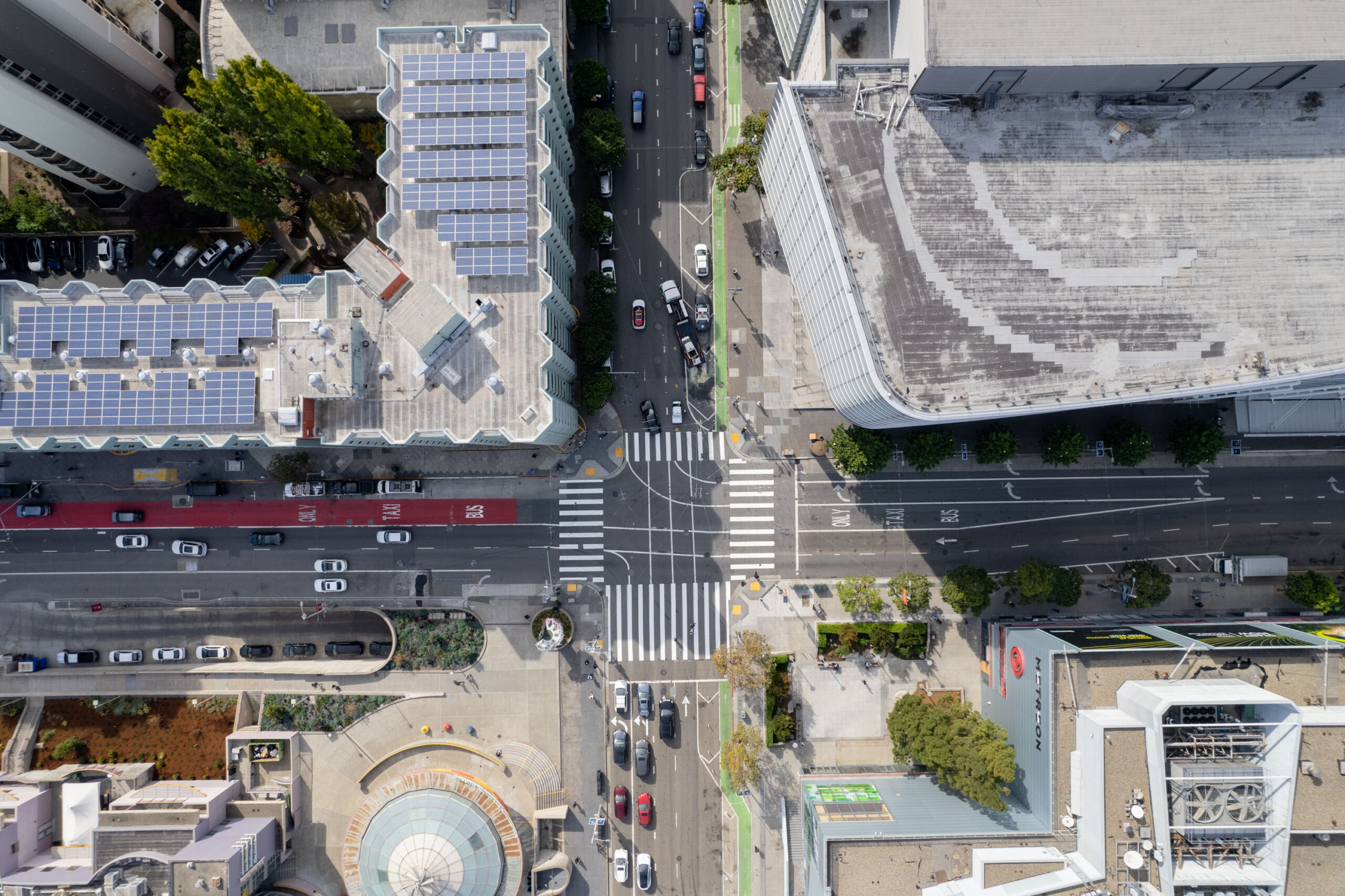 Overhead view of Moscone Center.