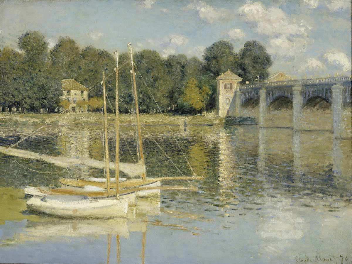 monet argenteuil bridge painting