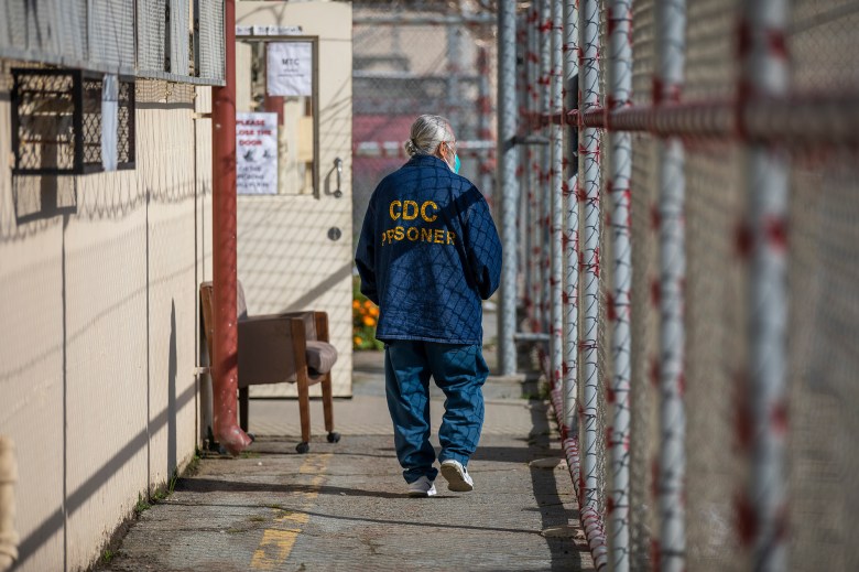 An inmate at San Quentin State Prison on March 17, 2023. Photo by Martin do Nascimento, CalMatters