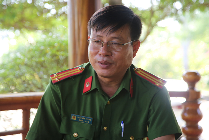 Lieutenant Colonel Tran Van Trung discusses the oversight of foreign inmates. Photo by Quoc Thang