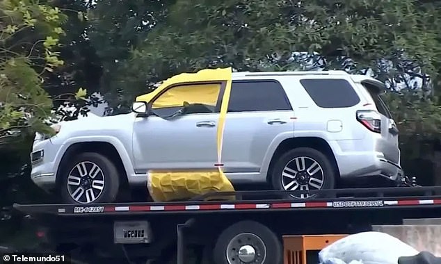 A former Venezuelan police officer lay dead in his silver Toyota 4Runner (above) in a vacant industrial park. He'd been strangled.