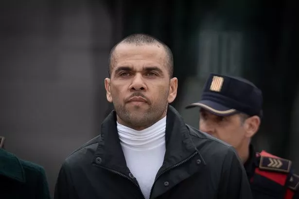 Dani Alves pictured as he leaves prison on bail