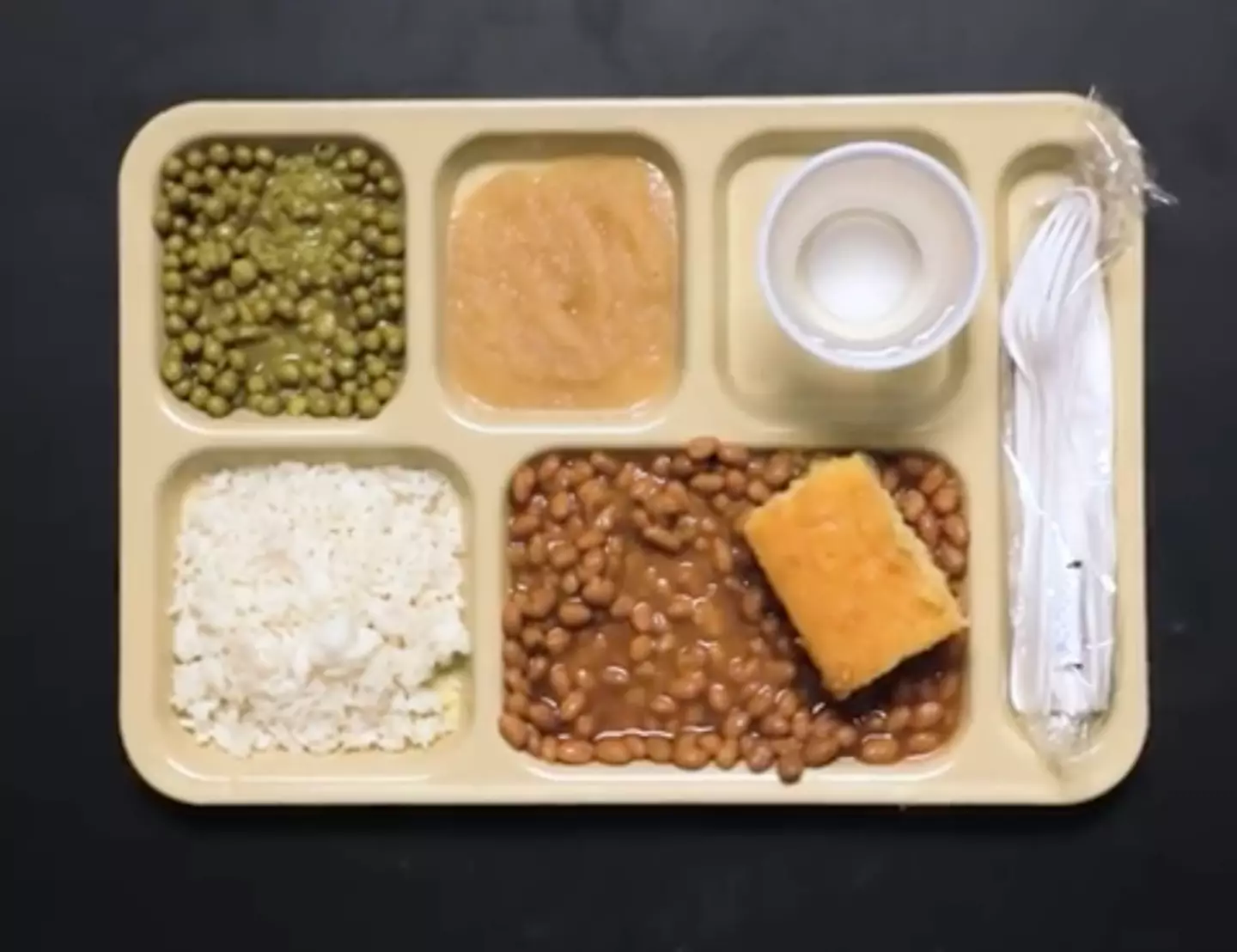 A standard prison dinner.