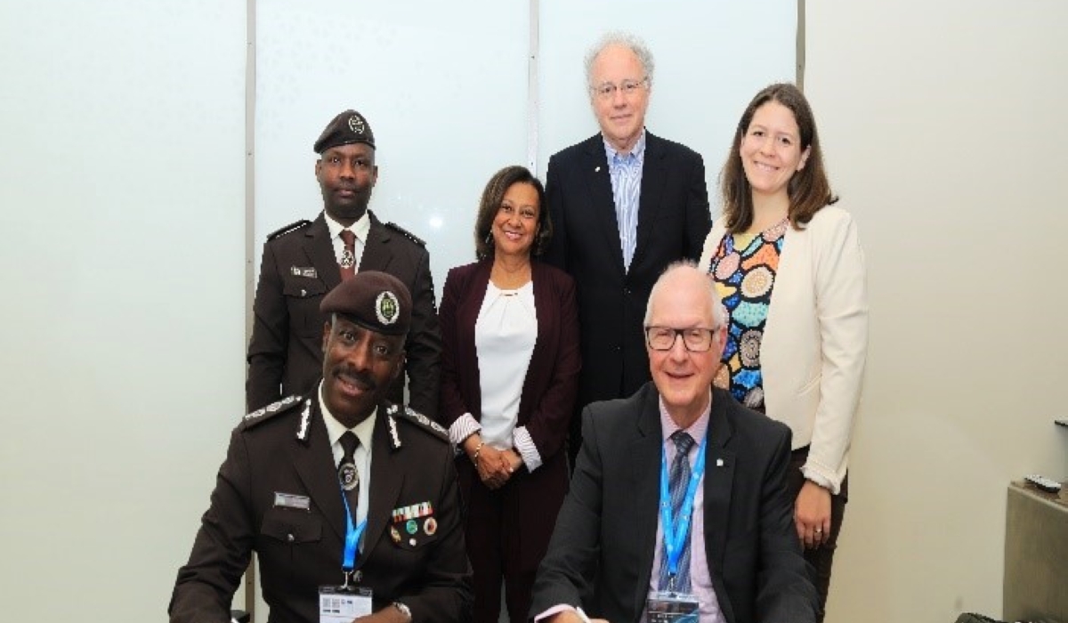 Rwanda Correctional Services, Commissioner General Evariste Murenzi and ICPA President Peter Severin during the signing of an MoU to allow Rwanda to host the 27th ICPA AGM Annual General Meeting and Conference to be held in Rwanda In October 2025. Courtesy