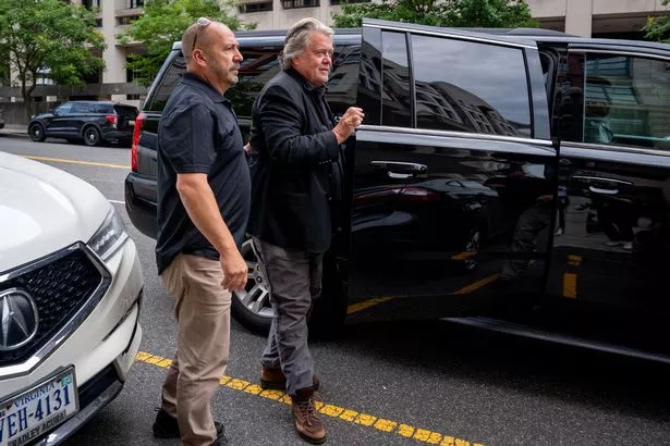 Steve Bannon, former advisor to President Donald Trump, arrives at the federal courthouse to find out if or when a judge will order him to jail on June 6, 2024, in Washington, D.C.