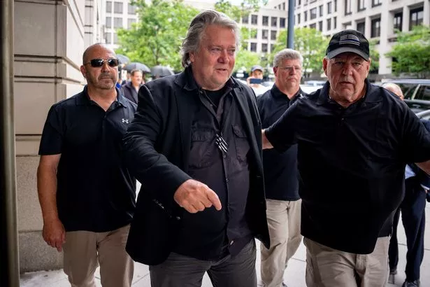 Steve Bannon, former advisor to President Donald Trump, arrives at the federal courthouse to find out if or when a judge will order him to jail on June 6, 2024, in Washington, D.C.