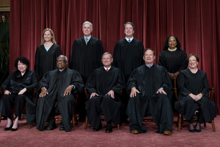 A group shot of the US Supreme Court justices.