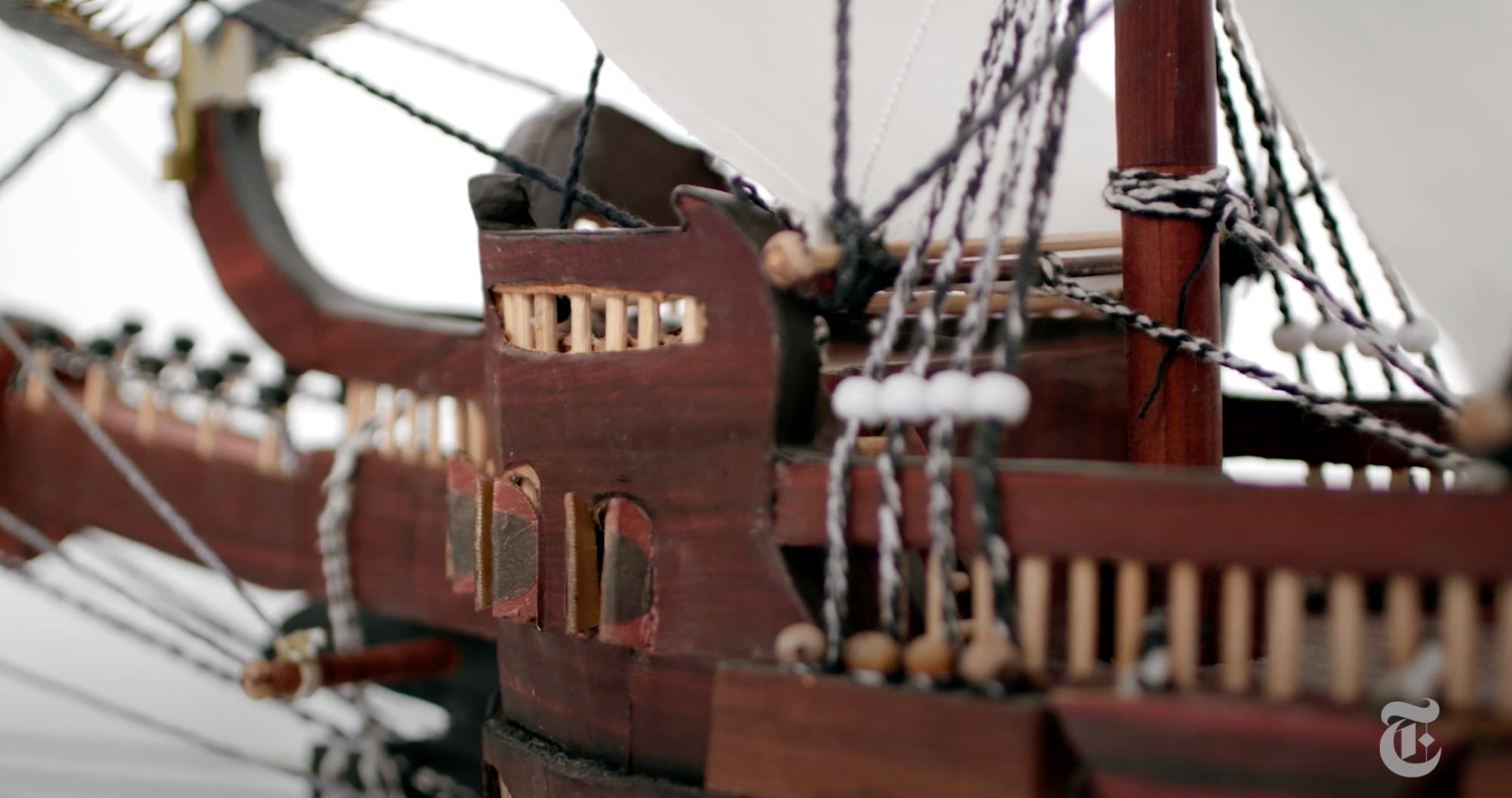 a closeup of a ship sculpture