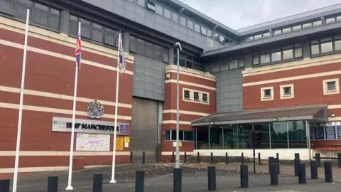 A view of the entrance to HMP Manchester, known as Strangeways.