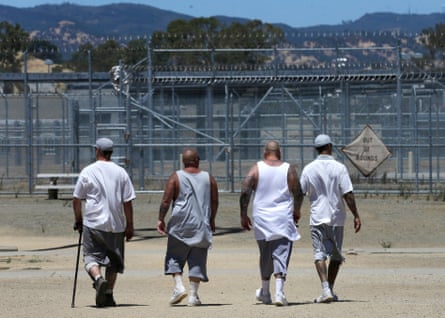 A group of men in prison walking