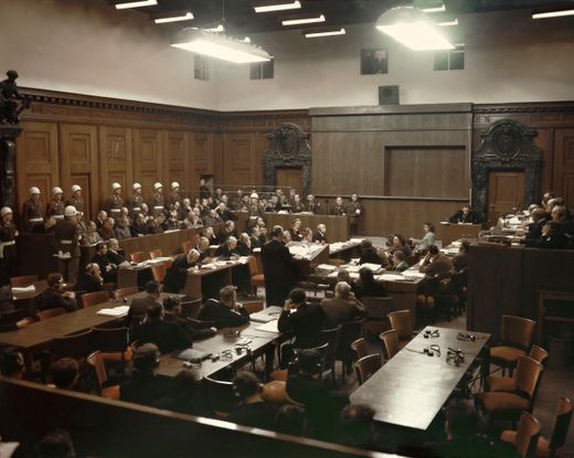 Legendary Room 600 in the Nuremberg Palace of Justice where the post-World War II trials against senior Nazi officials took place