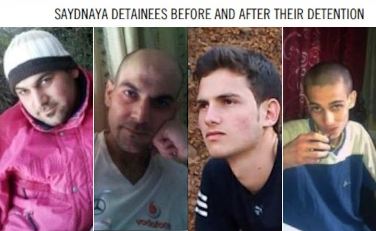 Saydnaya prisoners before and after their detention. Courtesy: Amnesty International