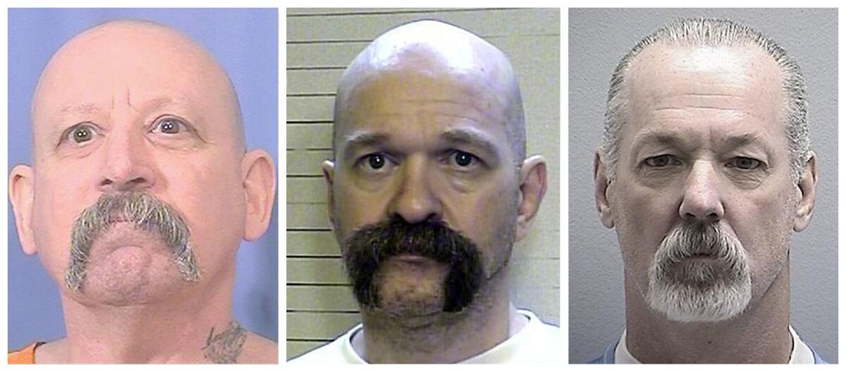 Side-by-side mugshots of Kenneth Johnson, Francis Clement and John Stinson