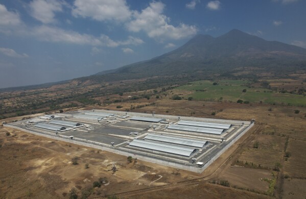 The Terrorism Confinement Center, or CECOT, stands in Tecoluca, El Salvador, March 5, 2023. (AP Photo/Salvador Melendez, File)