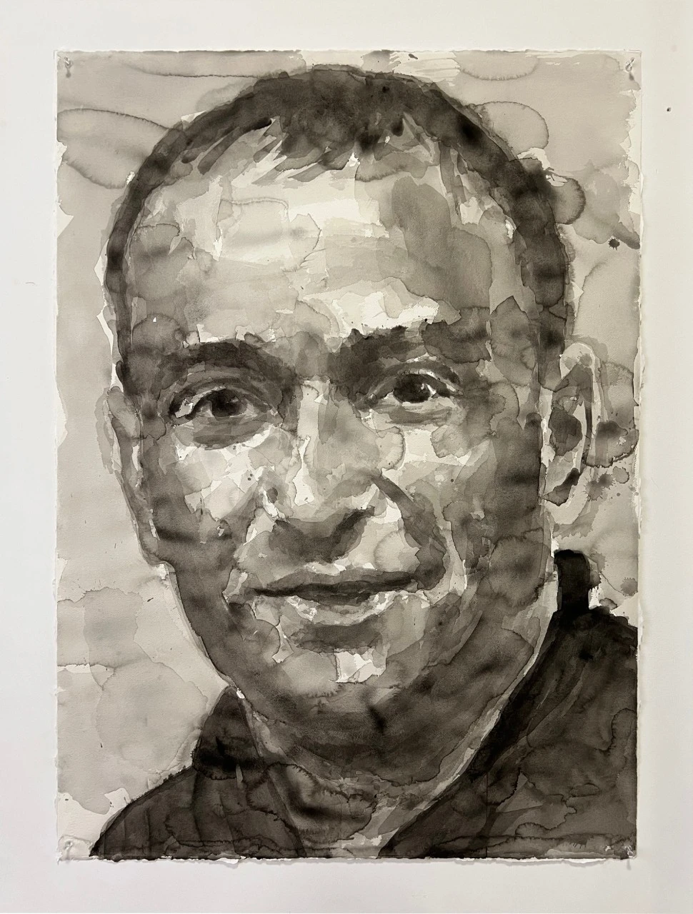 One of the portraits from a collection by Yan Pei-Ming depicting 27 prisoners living inside Regina Coeli Prison, which will be displayed on the prison's facade Feb. 15, 2025. Credit: Photo courtesy of The Dicastery for Culture and Education.