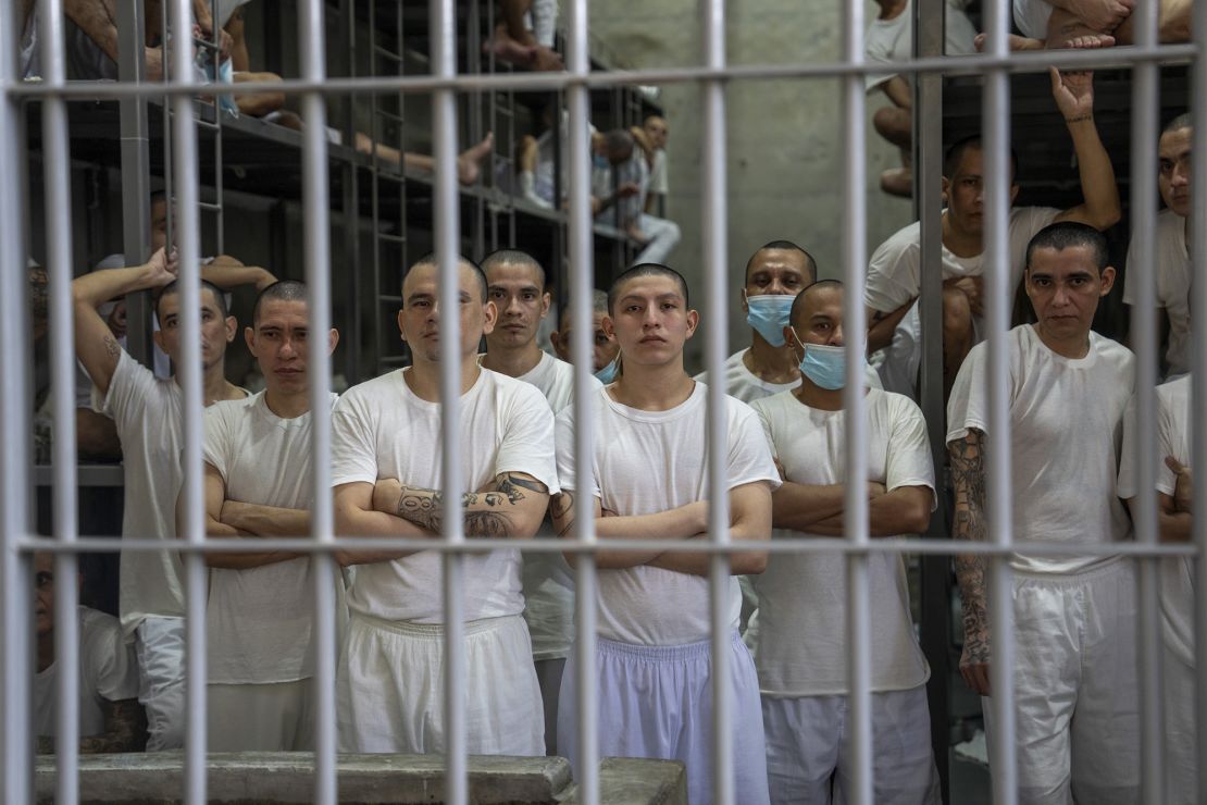 Prisoners at Cecot, El Salvador’s Terrorism Confinement Center, during an exclusive CNN visit in 2024.