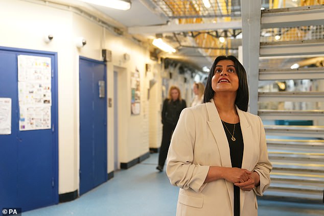 Justice Secretary Shabana Mahmood during a visit to HMP Bedford in Harpur, Bedfordshire