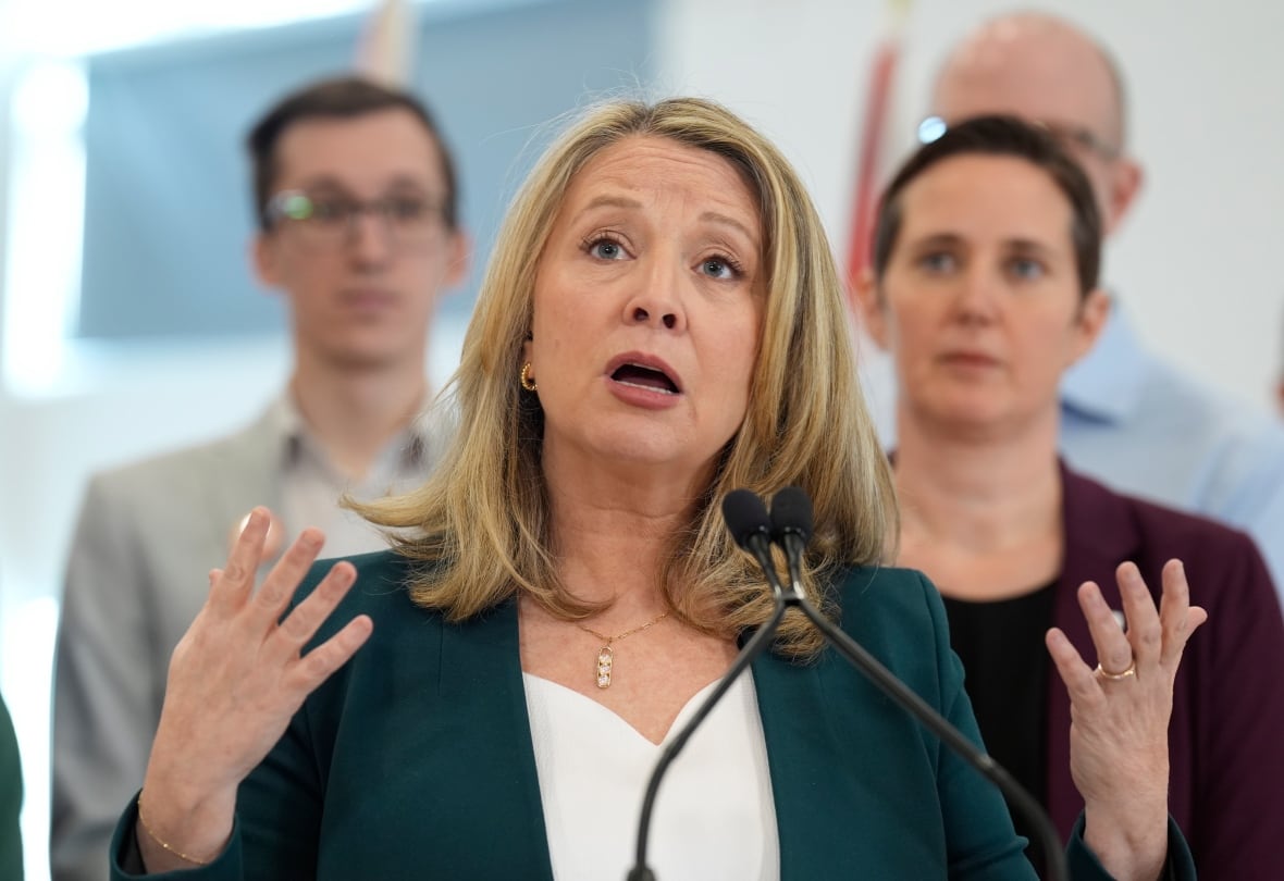 Ontario NDP Leader Marit Stiles speaks during a campaign  event in Ottawa, Tuesday, Feb.4, 2025. THE CANADIAN PRESS/Adrian Wyld