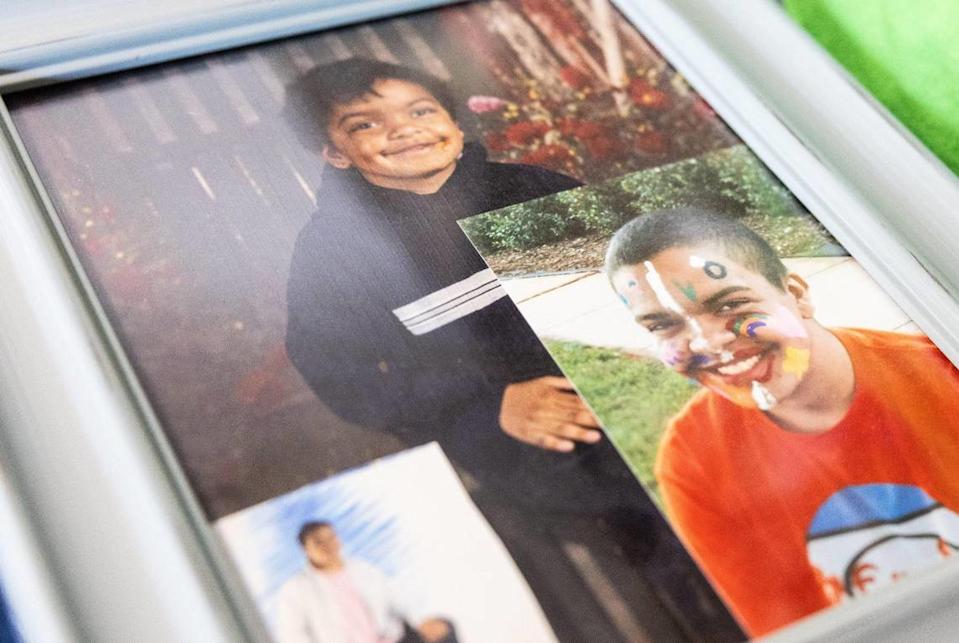A picture frame with photos of Erik Ramsey in Troutman, N.C., in February. Ramsey committed suicide in a North Carolina prison last year. He was in isolation and had a history of mental health issues. KHADEJEH NIKOUYEH/Knikouyeh@charlotteobserver.com