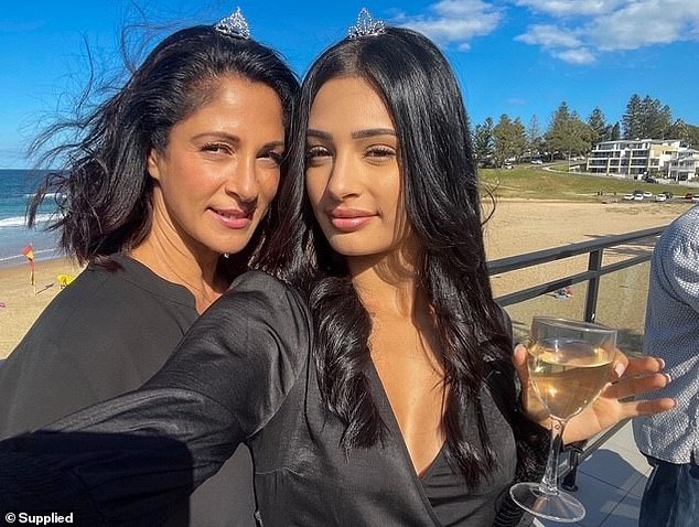 Ms Saroukos (right) was travelling with her mother (left) at the time. The two were taken aside for questioning before her mother was allowed access to the country