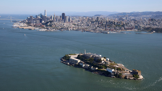 A view from a helicopter of Alcatraz Prison, a National Parks site located on Alcatraz Island in San Francisco Bay in San Francisco, California, U.S. May 5, 2025.(REUTERS) A view from a helicopter of Alcatraz Prison, a National Parks site located on Alcatraz Island in San Francisco Bay in San Francisco, California, U.S. May 5, 2025.(REUTERS)