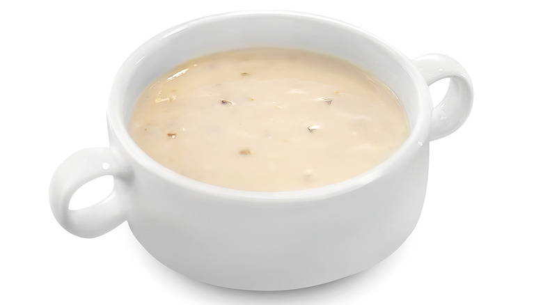 Bowl of cream of potato soup